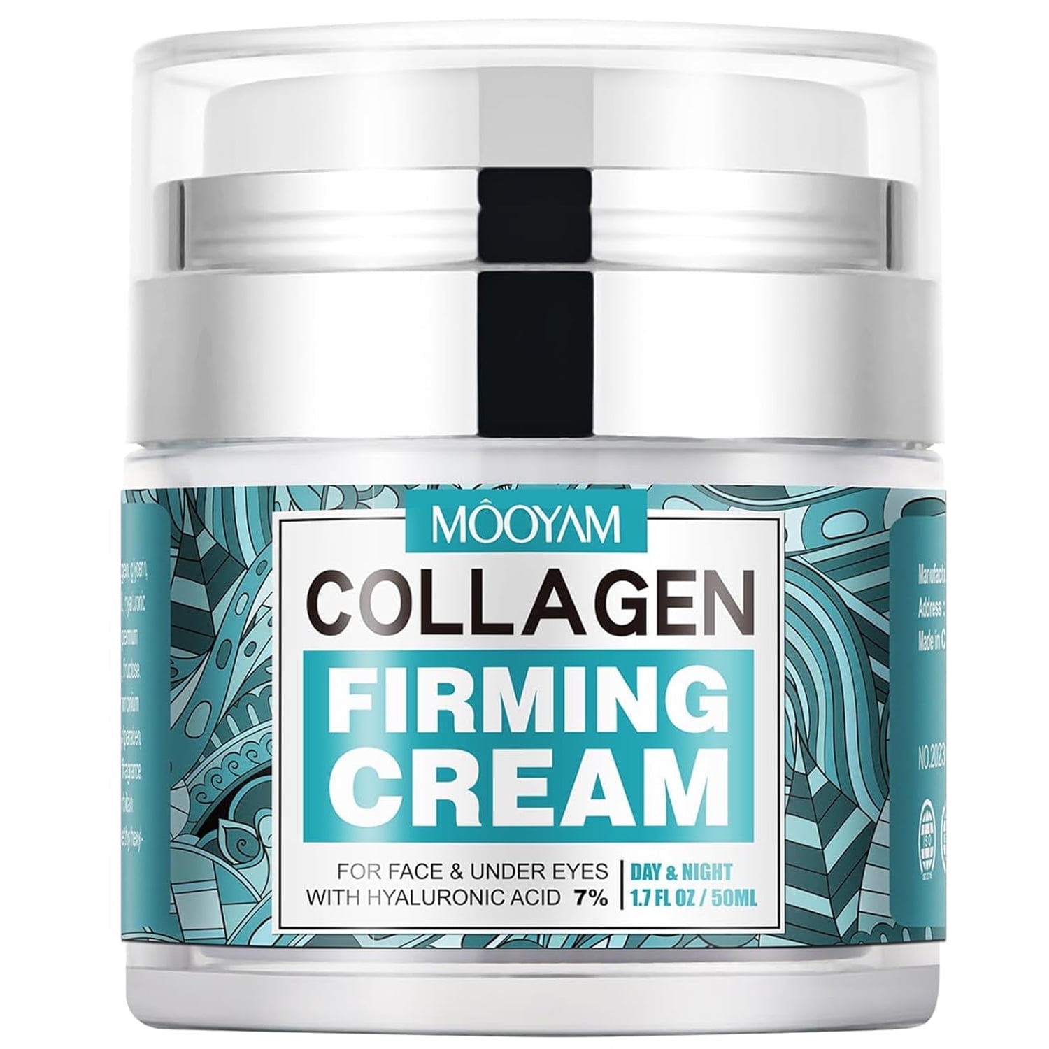 Mooyam Collagen Moisturizer for Face, Wrinkle Cream for Men & Women, Anti Aging Moisturizer with Hyaluronic acid, Day/Night Firming Collagen Face Cream All Skin Types, 1.7 fl oz 50 ml