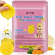 Mooyam Turmeric Cleansing Pads,Face Deep Clean Pads, Suitable for All Skin, Exfoliating, Helps Balance Skin Oil And Water 40 Counts