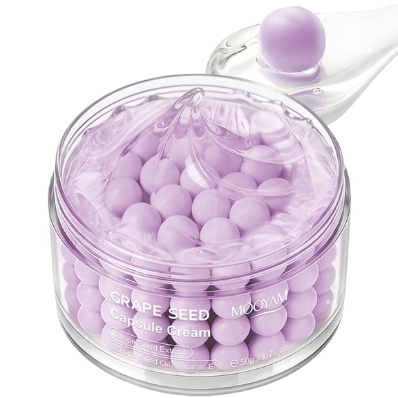 Mooyam Grape Seed Capsule Face Moisturizer Cream, Lightweight Uneven Skin Tone Glow hydration 1.76oz