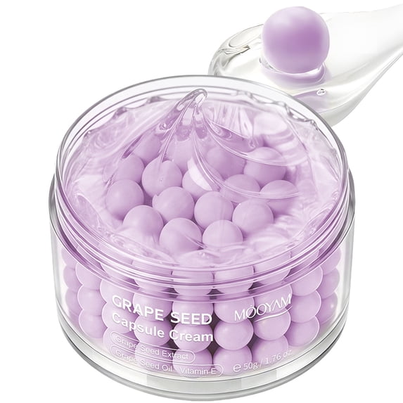 Mooyam Grape Seed Capsule Face Moisturizer Cream, Lightweight Uneven Skin Tone Glow hydration 1.76oz