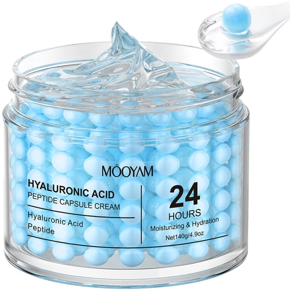 Mooyam Hyaluronic Peptide Capsule Face Moisturizer Cream, 3d Capsule Moisture Cream for wrinkles Skin Care, 140ml