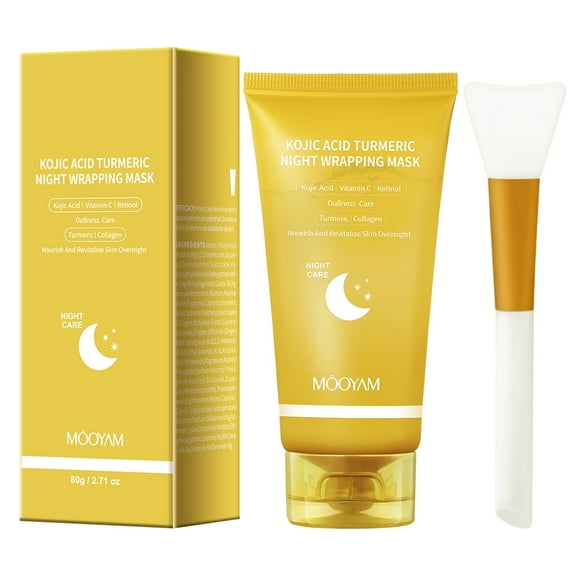 Mooyam Kojic Acid Turmeric Overnight Wrapping Peel Off Mask for Lifting & Firming Face for All Skin Types - 2.71 Oz/80g