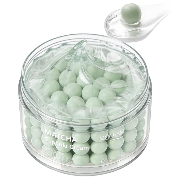 Mooyam Matcha Capsule Face Moisturizer Cream, Lightweight Brightening Cream for Women Instant Hydration, 1.76oz