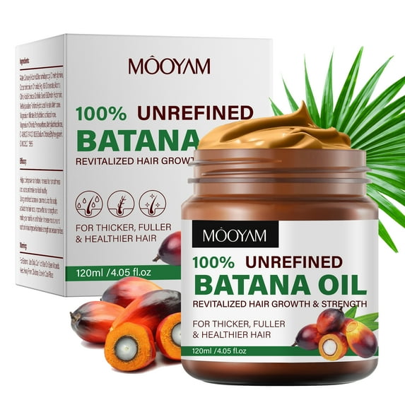 Mooyam Raw Batana Oil,100% Natural Pure Batana Oil from Honduras for Hair Gr-owth, Unrefined Organic Batana Oil - Enhances Hair Thickness, Prevents Loss for Men & Women 120g/4.05oz