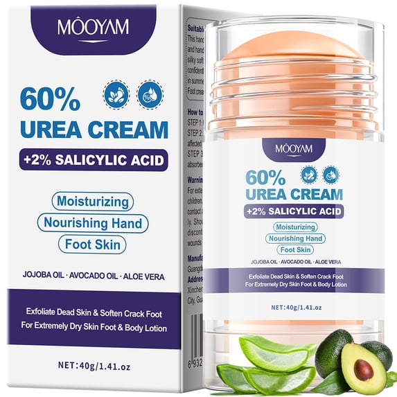 Mooyam Urea 60% Cream Stick for Moisturizing, Repairing, Exfoliating, and Nourishing Cracked Skin on Hands & Feet