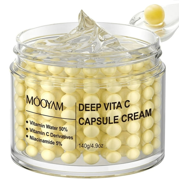 Mooyam Vitamin C Capsule Cream - Brightening & Nourishing Cream for All Skin Types 140g