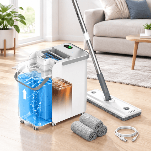 Mop And Bucket Set Flat System For Floorning