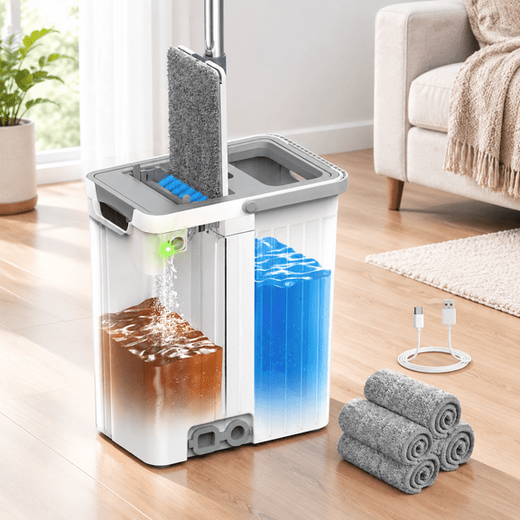Mop And Bucket Set Flat System For Floorning