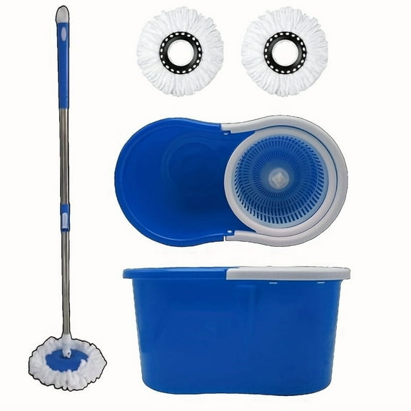 Mop And Bucket With Wringer Set 360° 2psc Microfiber Spin Mop With Bucket And Dual Mop Heads Self Wringing Spinning Mop