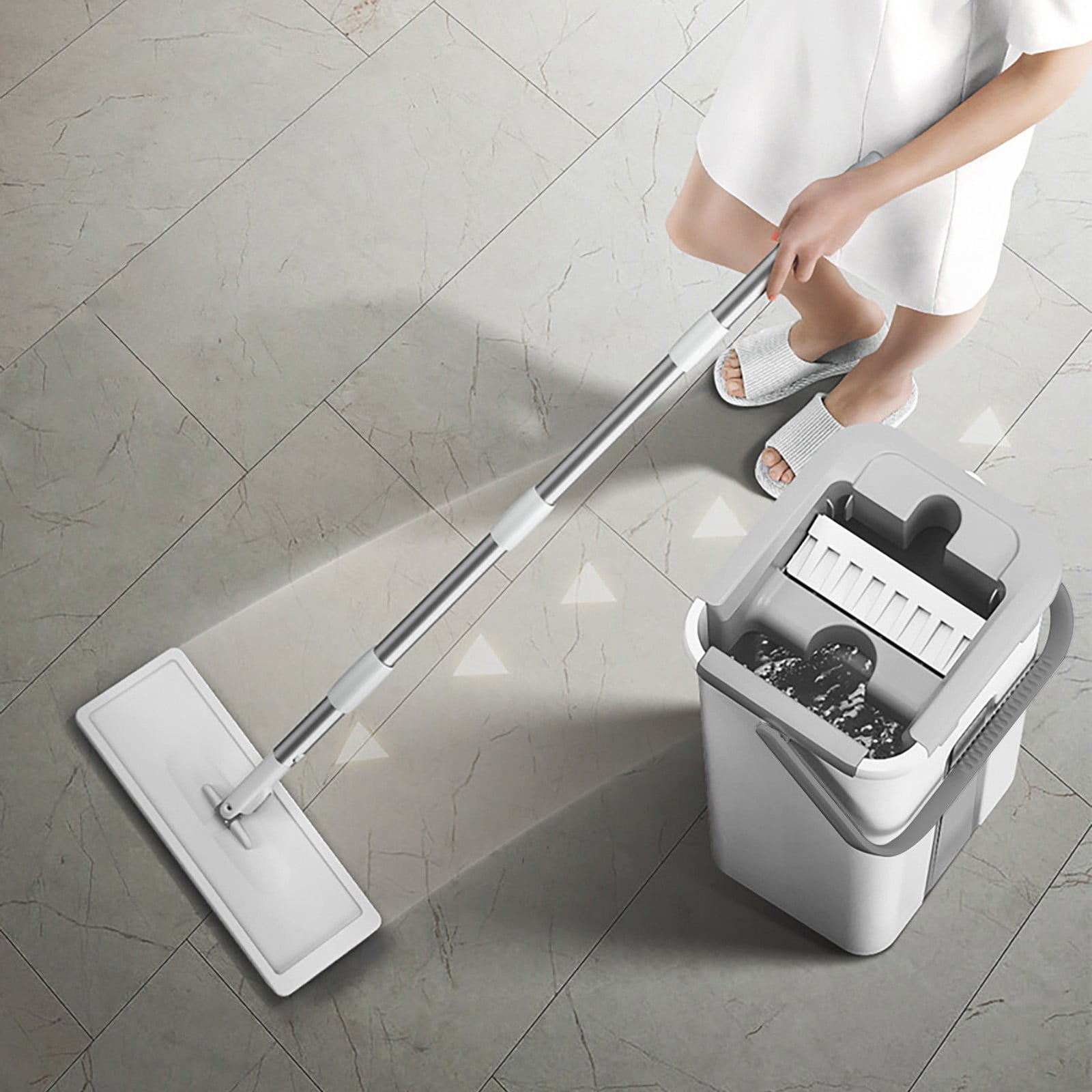 Multifunction Mop Mop And Bucket With Wringer Set, Multifunction Hands Free Flat Floor ...