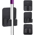 thumbnail image 1 of Mop Broom Holder, 3 Pcs Black Self Adhesive Mop Holders Stainless Steel, No Drilling Garden Tool Organizer for Bathroom, Kitchen, Office, Closet, Garage, 1 of 5