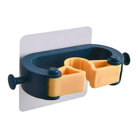 Mop Broom Holder No Drill,Mop Broom Organizer Wall Mounted Heavy Duty with Hooks Hanger,Mop Broom Holder Wall Mount Self Adhesive for Bathroom,Kitchen,Office,Mop and Broom Holders Wall Mounte