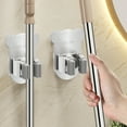 thumbnail image 1 of Mop Broom Holder No Drill S304 Stainless Steel, Mop Broom Organizer Wall Mounted Heavy Duty with Hooks Hanger, Storage Rack Self Adhesive 1Pcs for Bathroom, Kitchen, Office, 1 of 7