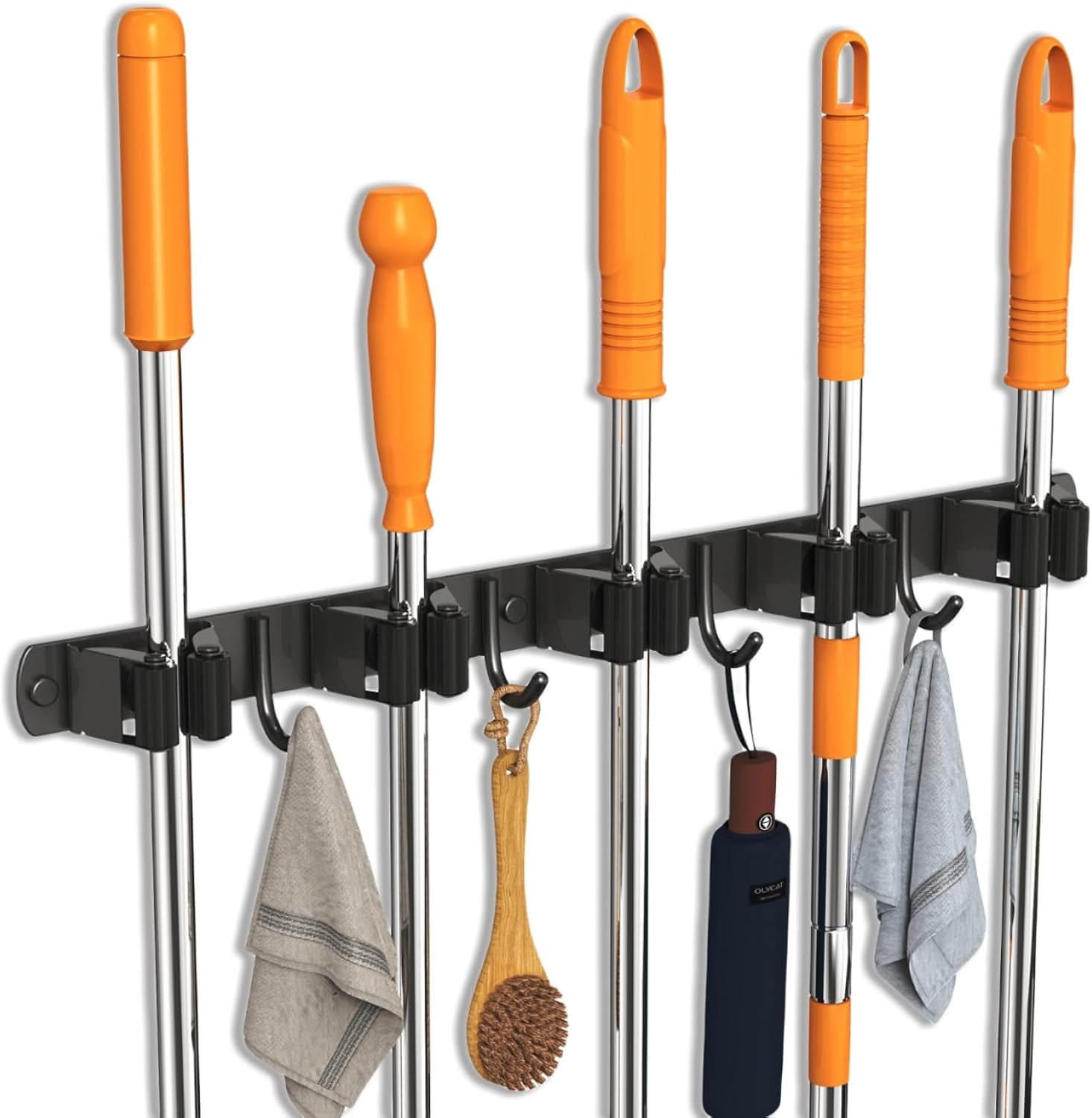 Mop and Broom Holder Wall Mount, Upgraded Broom Organizer Wall Mount ...