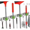 thumbnail image 1 of Mop and Broom Holder Wall Mounted/Broom and Mop Organizer Wall Hanger/Mop Broom Hanger Wall Mount/ Mop Broom Organizer Wall Mount/Tool Organizer Wall Mount/Garage Tool Organizer(4 Racks 5 Hooks), 1 of 12