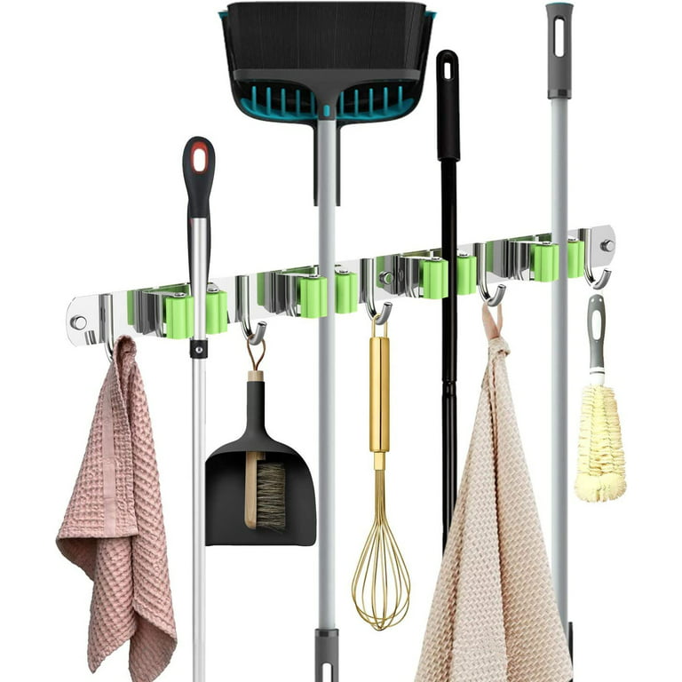 Mop and Broom Holder Wall Mounted,Garden Tool Organizer,Broom Organizer  Wall Mount,Garage Tool Organizer for Wall Mop Home Must Haves Home