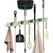 Mop and Broom Holder Wall Mounted,Garden Tool Organizer,Broom Organizer Wall Mount,Garage Tool Organizer for Wall Mop Home Must Haves Home Organization Must Haves ( 4 Racks 5 Hooks )
