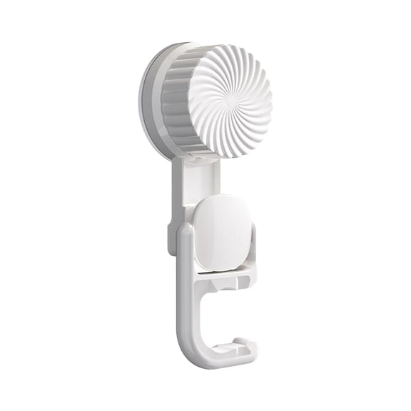 Mop and Broom Holder White No Drill, Adhesive Suction Cup Wall Mount, Cleaning Tool Organizer Rack, Bathroom Kitchen Utility Hook, Space Saving Storage Hanger for Long Handle Tools