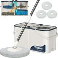 thumbnail image 1 of Tsmine Spin Mop with 4-Chamber Clean/Dirty Water Separation, 3 Pcs Mop Heads, 1 of 16