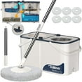 thumbnail image 1 of Tsmine Mop Bucket, 4-Chamber Separates Clean & Dirty Water, 6 Refills Included, 1 of 15