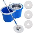 thumbnail image 1 of Mop and Bucket Set, 360° Spin Mop and Bucket with Wringer Set and 3 Microfiber Mop Refills, Stainless Steel 61'' Extended Handle Spinning Mop Bucket System for Floor Cleaning, 1 of 14