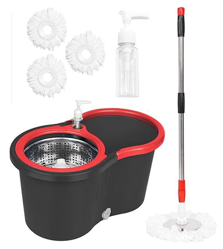 Mop and Bucket Set, 360° Spin Mop and Bucket with Wringer Set, 3 ...