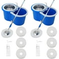 thumbnail image 1 of Mop and Bucket Set, 360° Spin Mop and Bucket with Wringer Set and 6 Microfiber Mop Refills, Stainless Steel 61" Extended Handle Spinning Mop Bucket System for Floor Cleaning (2 Sets), 1 of 14