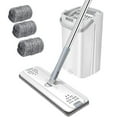 thumbnail image 1 of Mop And Bucket Set Flat Mop And Bucket Set For Floor Cleaning Compact Lightweight Cleaning System With 360 Rotating Head 4 Microfibre Reusable And Mop Included Mops For Cleaning Floor, 1 of 9