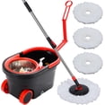 thumbnail image 1 of Mop and Bucket Set, Hands Free Mop and Bucket Floor Cleaning Set, Mop Bucket with Wringer, 61 inches Telescopic Mop Rod, 3 Microfiber Mop Heads, Rotary Mop Bucket System for Home and Office Use, 1 of 7