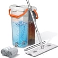 thumbnail image 1 of Mop and Bucket Set with Wringer, 360° Flat Squeeze Mop with Long Handle, Detachable Space-Saving Bucket, 2 Reusable Microfiber Pads, Wet & Dry Floor and Wall Cleaning for Kitchen & Bathroom, 1 of 11