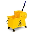 thumbnail image 1 of Mop and Bucket Set with Wringer On Wheels, 21 Quart Capacity Portable Wringer Trolley on Wheels, Side Press Floor Cleaning Wavebrake w/Handle, Mop Bucket for Home, , Restaurants, 1 of 8
