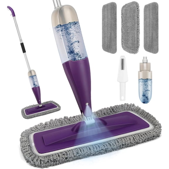 Mop for Floor Cleaning with Washable Pads - Microfiber Wet Dry Mop with 800 ml Refillable Bottle,Dust Mops with Sprayer for Hardwood Laminate Vinyl Tile