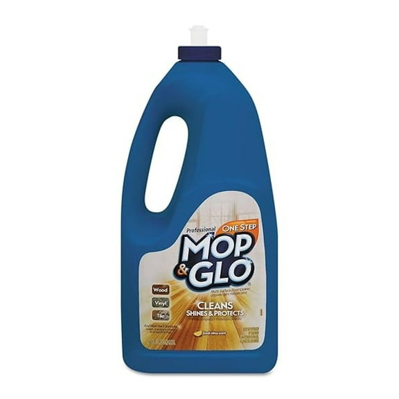 Mop & Glo Floor Cleaner Lemon Scent - 64oz, 6/Carton - For Tile, Vinyl & Wood Floors - Long-Lasting Shine - No-Wax & Wood Floor Formula