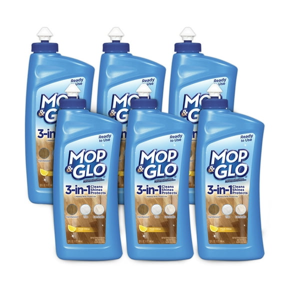 Mop & Glo Multi-Surface Floor Cleaner, 32 Ounce (Pack of 6)