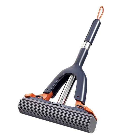 Mop Hand Washing Roller Type Rubber Sponge Mop Thickened Folded Squeezing Water Design for Household Floor Cleaning Single Piece JASKFLY