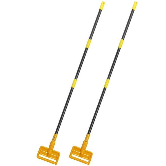 Mop Handle Commercial Heavy Duty - 60 inch Metal Commercial Mop Stick, Adjustable for Industrial & Household Floor Cleaning, 2Pack