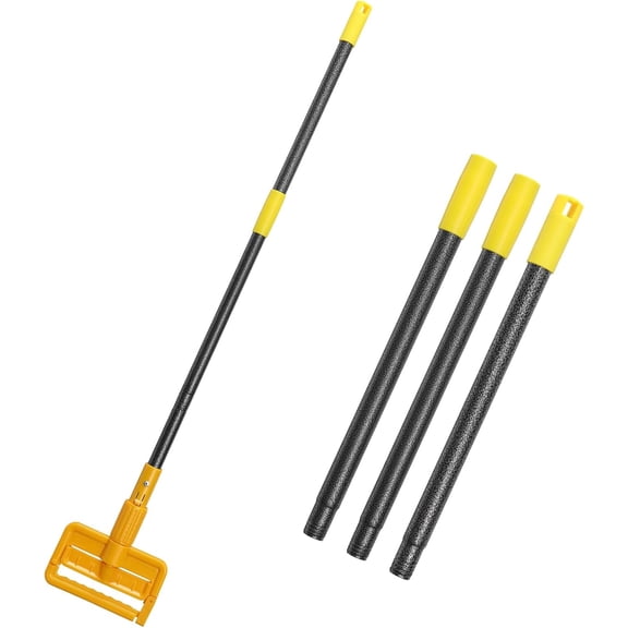 Mop Handle Commercial Heavy Duty, 60 inch Metal Commercial Mop Stick,Side Gate Mop Head Replacement Holder for Floor Cleaning,Clamp Mop Handles Quick Change for Wet Mop (1)