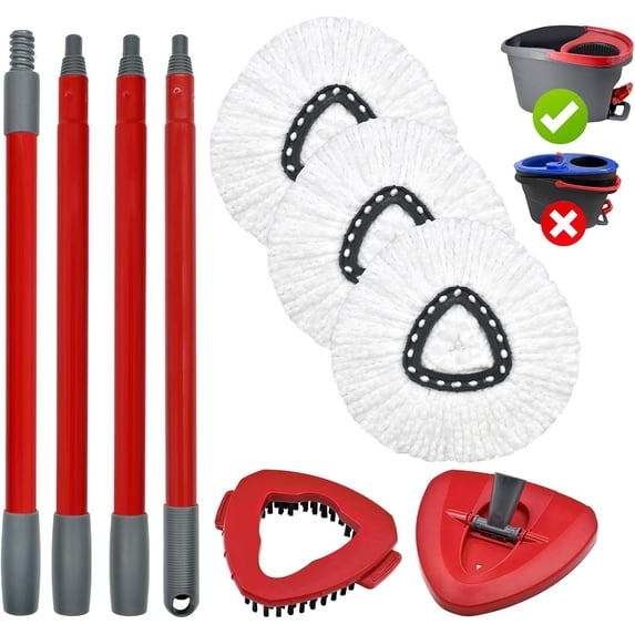 Mop Handle Mop Replace Heads and Mop Base Brush Replacement for O Cedar ...