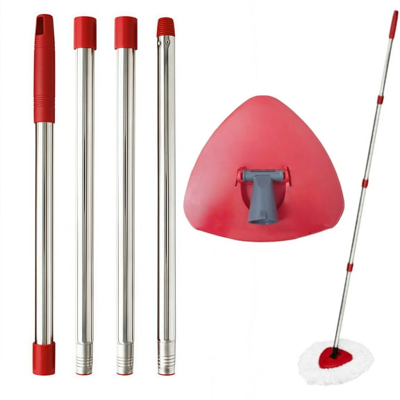 Mop Handle for Ocedar, Mop Handle for O Cedar, Spin Mop Replacement Handle for O Cedar, 4-Section Spin Mop Handles and Base for Ocedar, 30" to 58" Mop Stick Pole Handle and Base for Ocedar Spin Mop