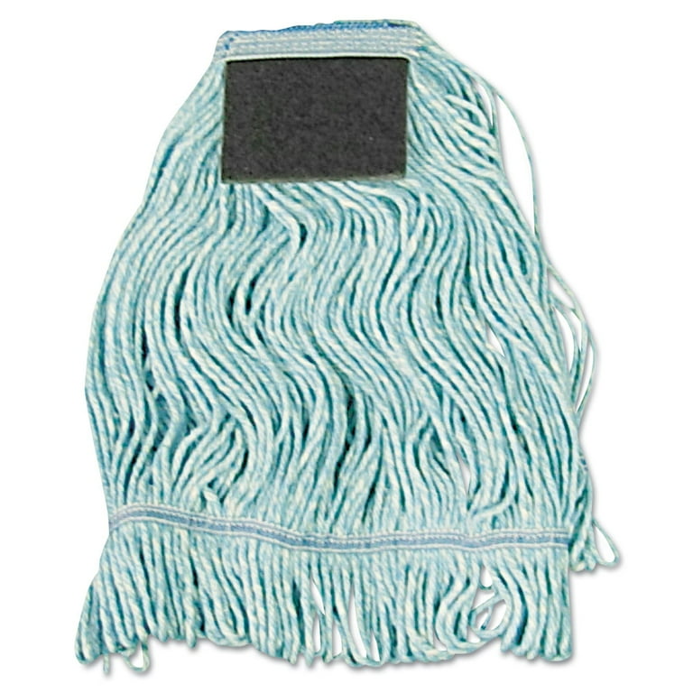 Mop Head, Loop-End, Cotton With Scrub Pad, Medium, 12/Carton Mop Head, Loop-End, Cotton With Scrub Pad, Medium, 12/Carton