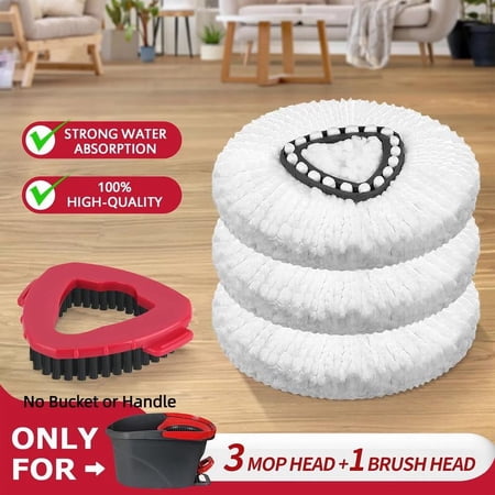 Mop Head & Scrub Brush Refill For O-Cedar EasyWring 1 Tank System Only. Bucket & Handle NOT Included. Perfect Suitable Cleaners Pack dealsforyoudays