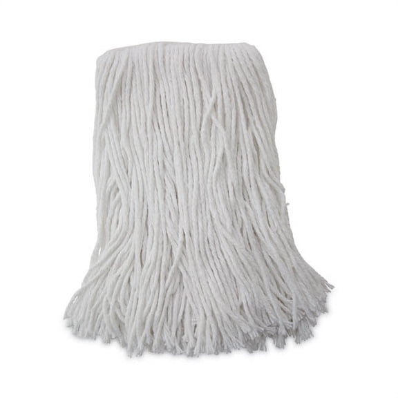 Mop Head, Value Standard Head, Rayon Fiber, Cut-End, Size No. 16, White, 12/carton | Bundle of 5