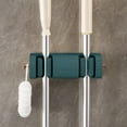 thumbnail image 1 of Mop Holder Wall Mount No Drill, Heavy Duty Mop and Broom Organizer for Bathroom, Kitchen, Garage, Plastic Clamp Rack for Various Handle Sizes, 1 of 6
