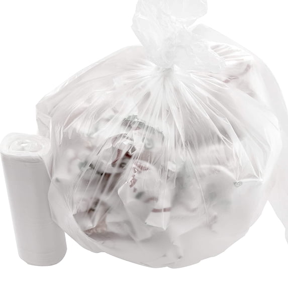 Mop Mob 4-Gallon Light Duty Clear Office Trash Bags, 50 Count