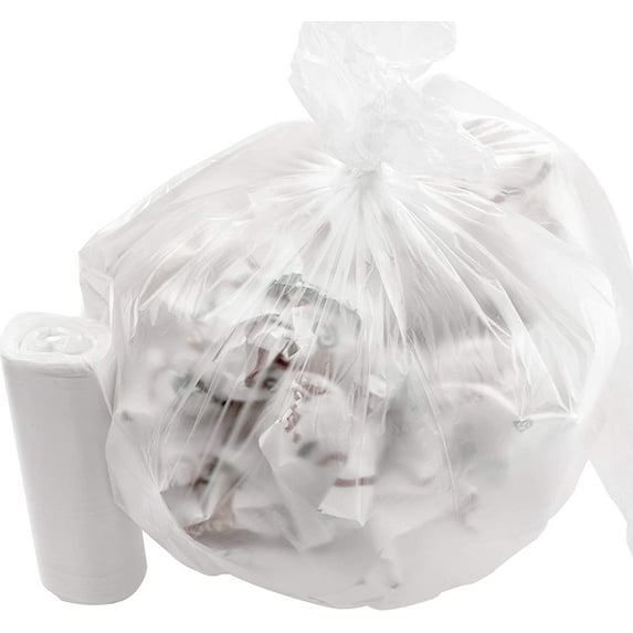 Mop Mob 4 Gallon Light Duty Plastic Trash Bags, Clear, 1000 Pack