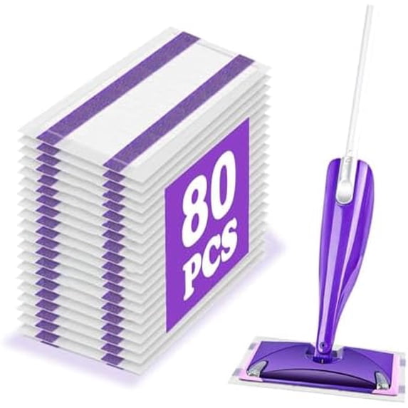 Mop Pad Refill Compatible with WetJet Spray Mop, Wet Jet Mopping Pads for All Purpose Multi Surface Hardwood Floor Cleaning, 4 Layers Thickened and Super Absorbent, 80 Count