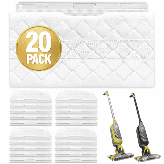 20 Shark Vacmop Replacement Pads, Disposable Hard Floor Vacuum and Mop Pad Refill for Shark Vacmop VM252, VM250, VM200, VMP30