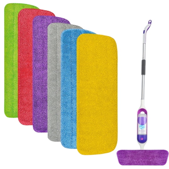 Reusable Microfiber Mop Pads for SwifferPowerMop 6 Pack, Power Mop Pads Refills for 13 ''-15 '' Spray Mop, Machine Washable Pad Replacement for Multi-Surface Floor Cleaning