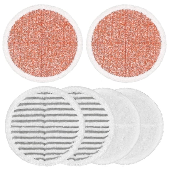 Detetap 6 Pack Mop Pads Replacement Compatible with Bissell Spinwave 2124, 2039A, 2307, 23157, 23159, 20393, 20399 Hard Floor Spin Mop, 2 Soft Pads, 2 Scrubby Pads, 2 Heavy Scrub Pads