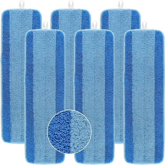 Mop Pads for Bona - 6 Pack Microfiber Cleaning Pad for Bona Hardwood Floor Cleaner 18 Inch Washable & Reusable Refills